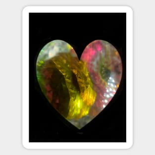 Rainbow Crystal heart Sticker